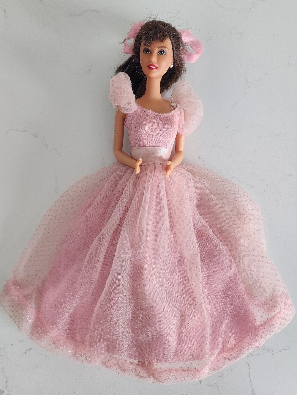 Pink Vintage Barbie Doll  With Sparkle Tulle Ballgown Circa 1990
